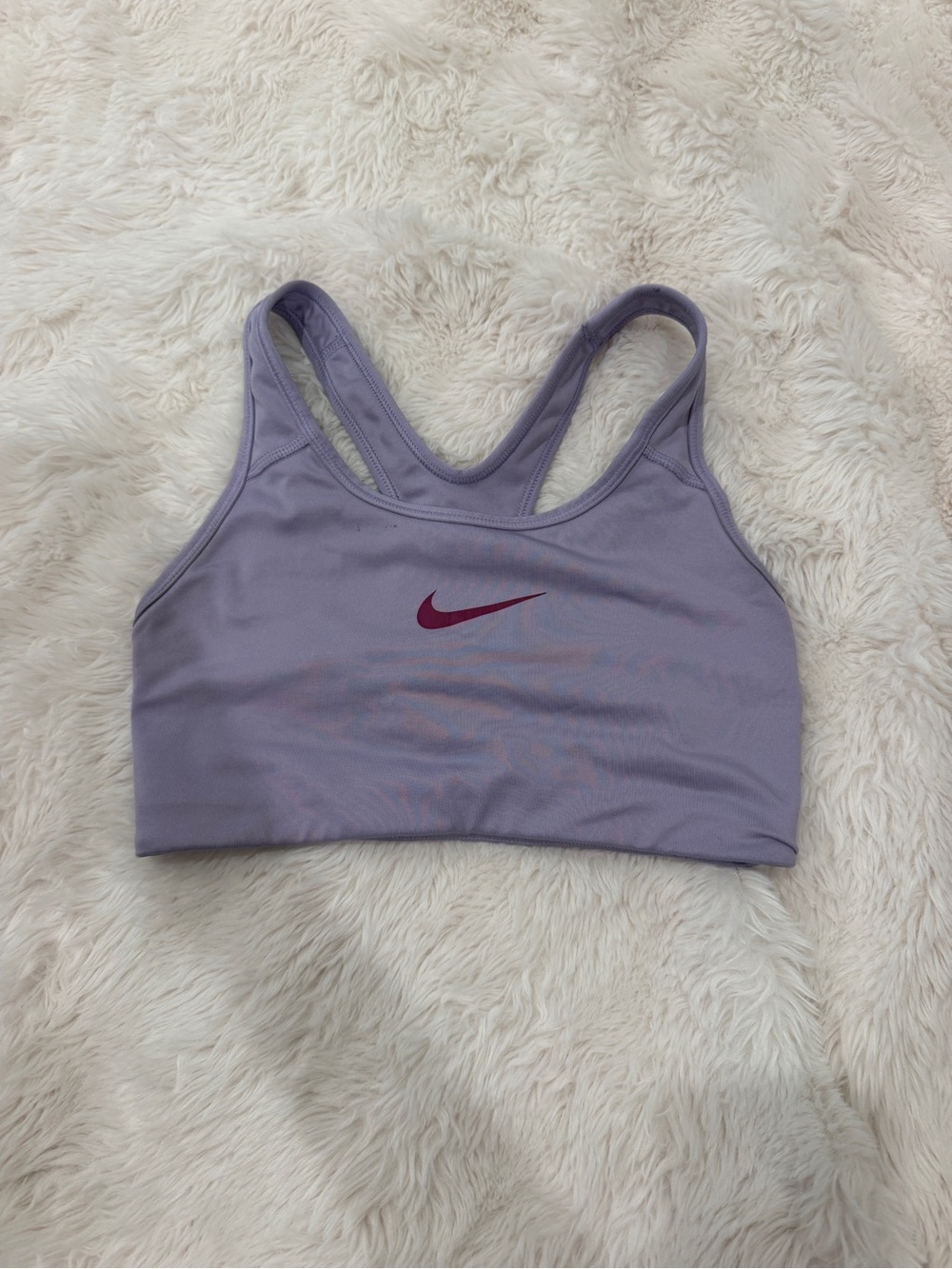 Nike Lavender Racerback Sports Bra with Burgundy Swoosh